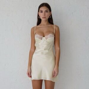 Mirror Palais Butter Yellow Mini Dress/Chemise